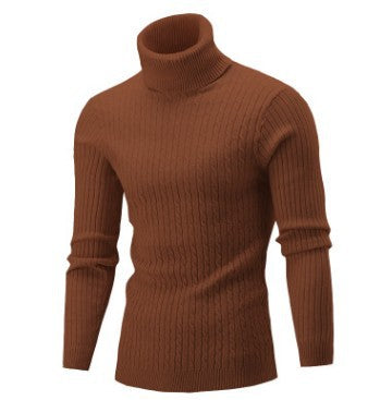 comfortable roll-neck sweater for men in fine ribbed knit Lune London