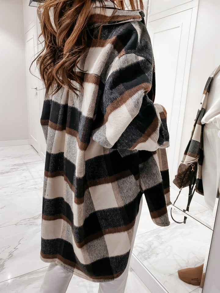 Ladies Casual Chic Plaid Hooded Jacket