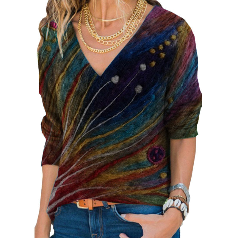 Viscose blouse for women with creative pattern Lune London