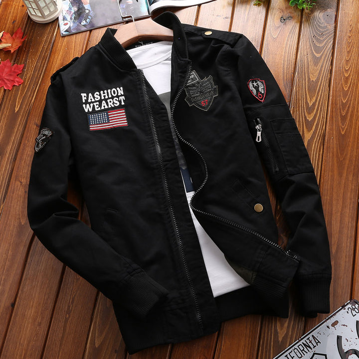 Trendy men's bomber jacket with unique embroideries Lune London