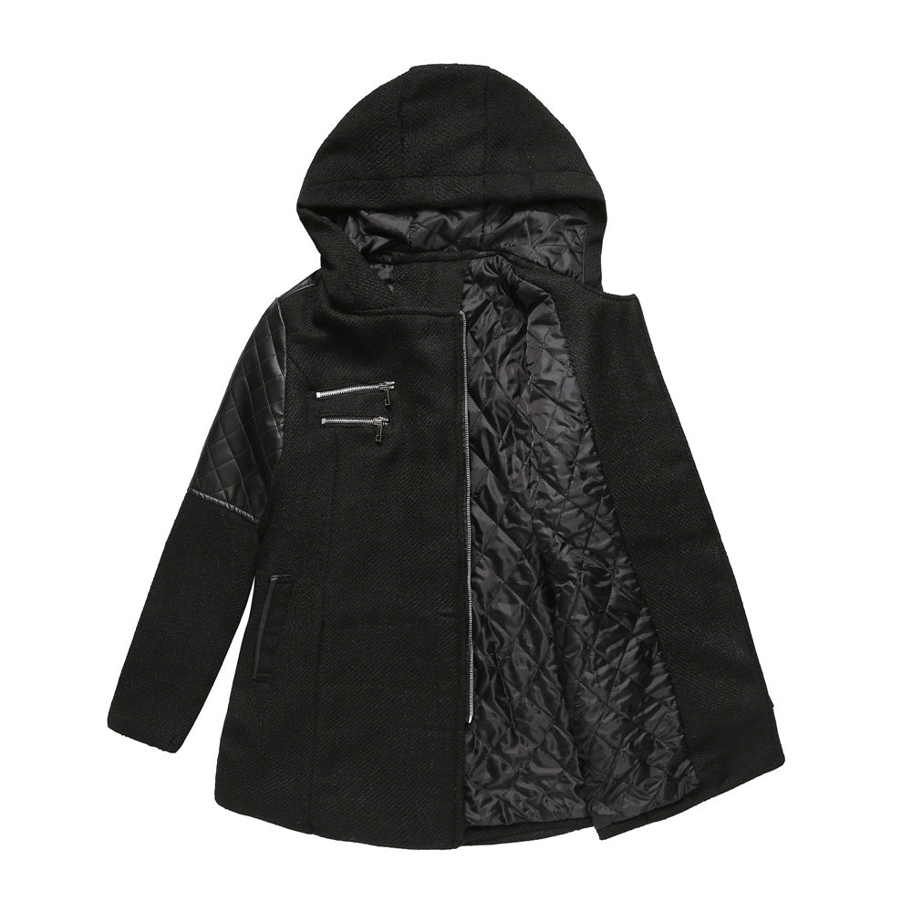 Women's trendy transition jacket with hood and quilted inserts Lune London