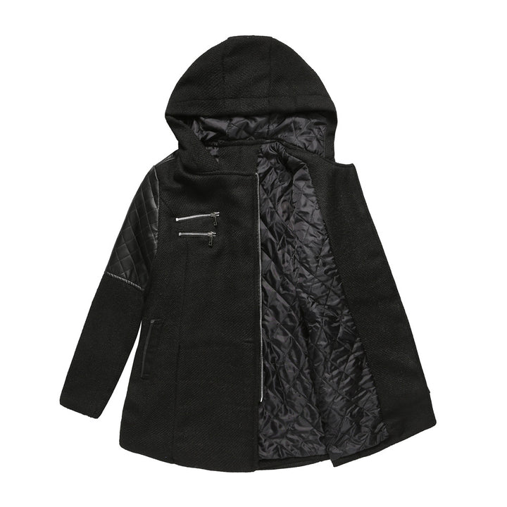 Women's trendy transition jacket with hood and quilted inserts Lune London