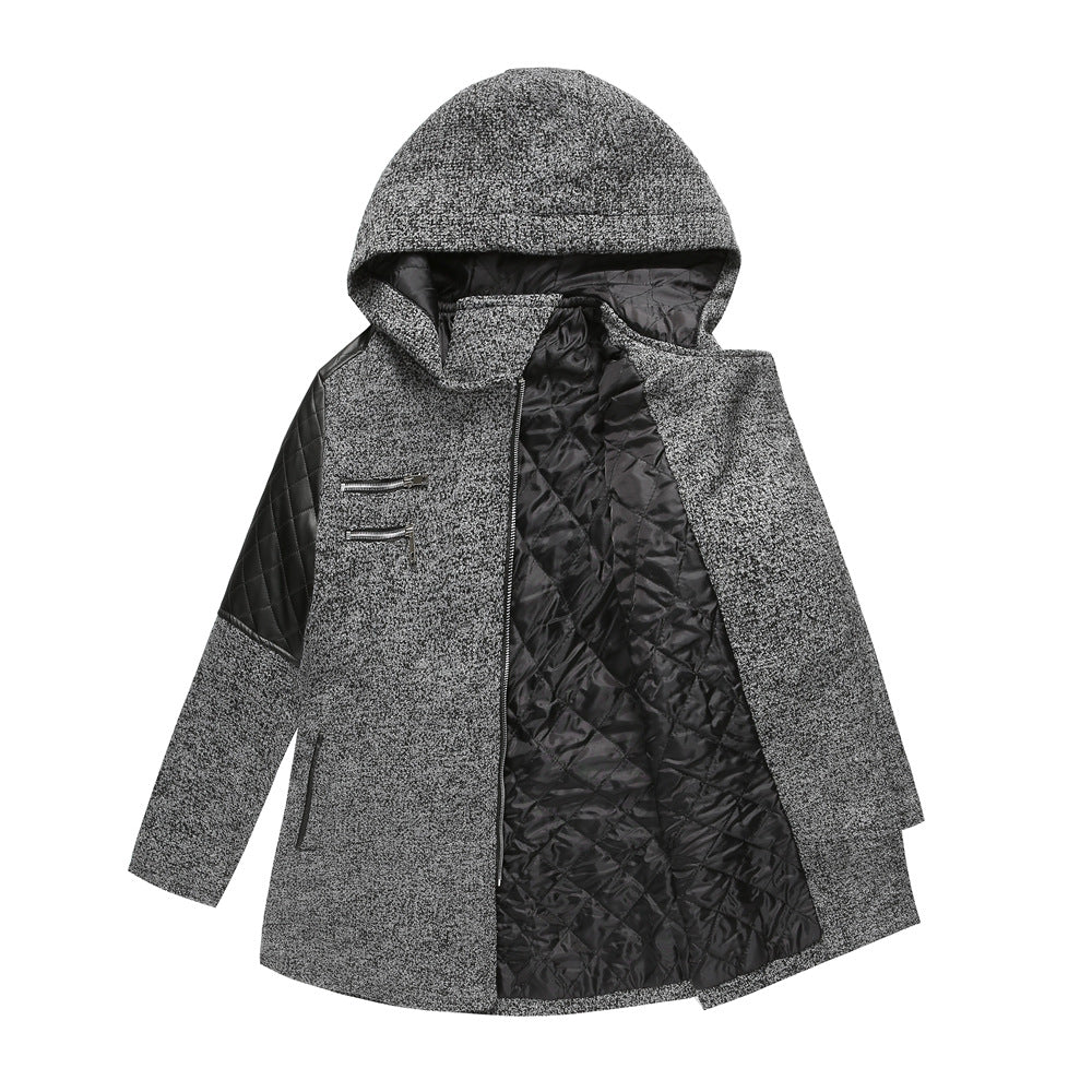 Women's trendy transition jacket with hood and quilted inserts Lune London