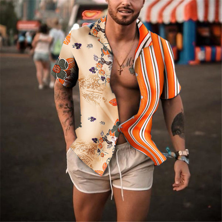 Men's short sleeve leisure t-shirt with nautical print Lune London