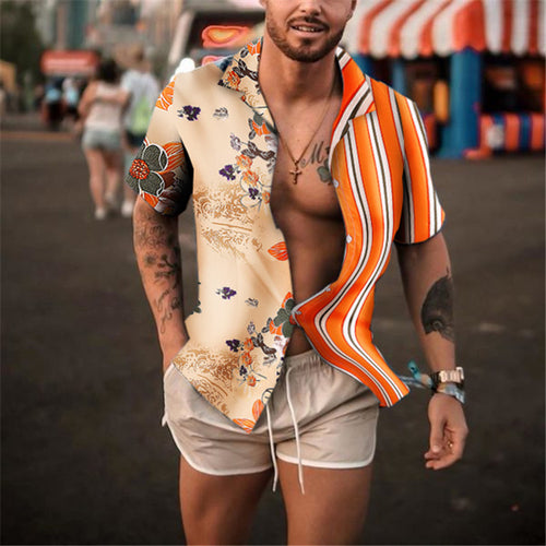 Men's short sleeve leisure t-shirt with nautical print Lune London