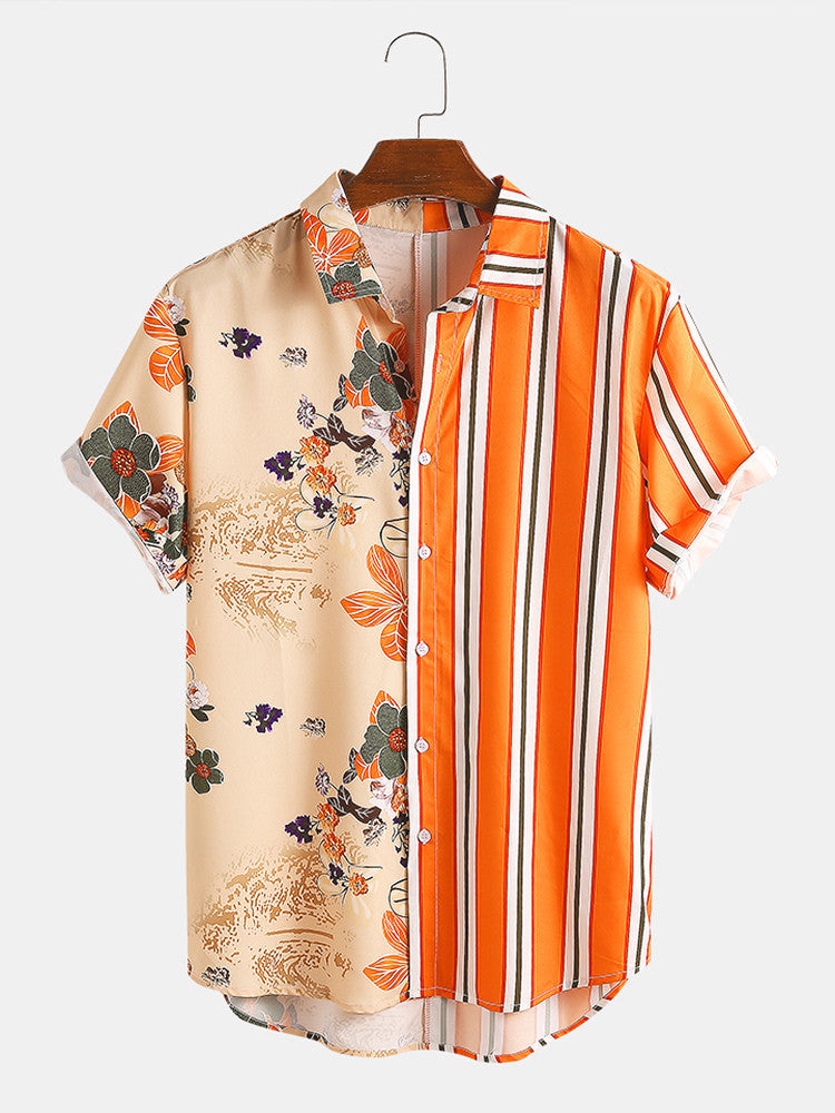 Men's short sleeve leisure t-shirt with nautical print Lune London