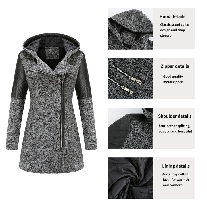 Women's trendy transition jacket with hood and quilted inserts Lune London