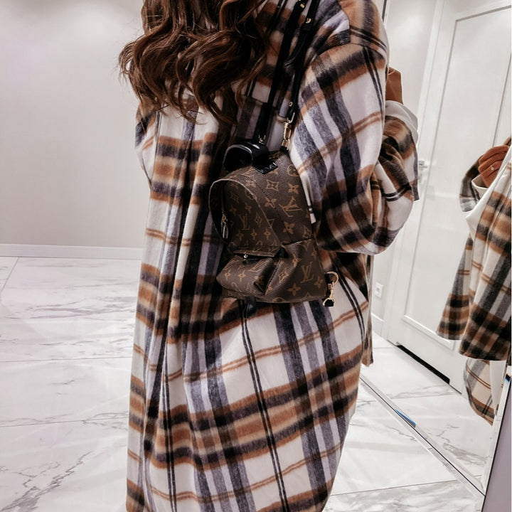 Ladies Casual Chic Plaid Hooded Jacket
