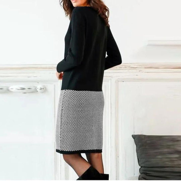 Lune London | Chic dress with houndstooth hem