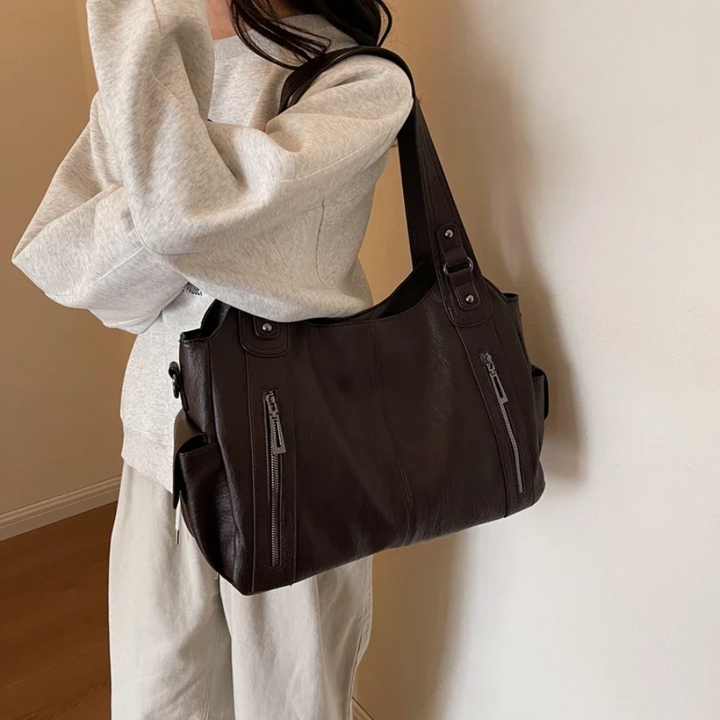 Lune London | Stylish Leather Handbag with Zipper