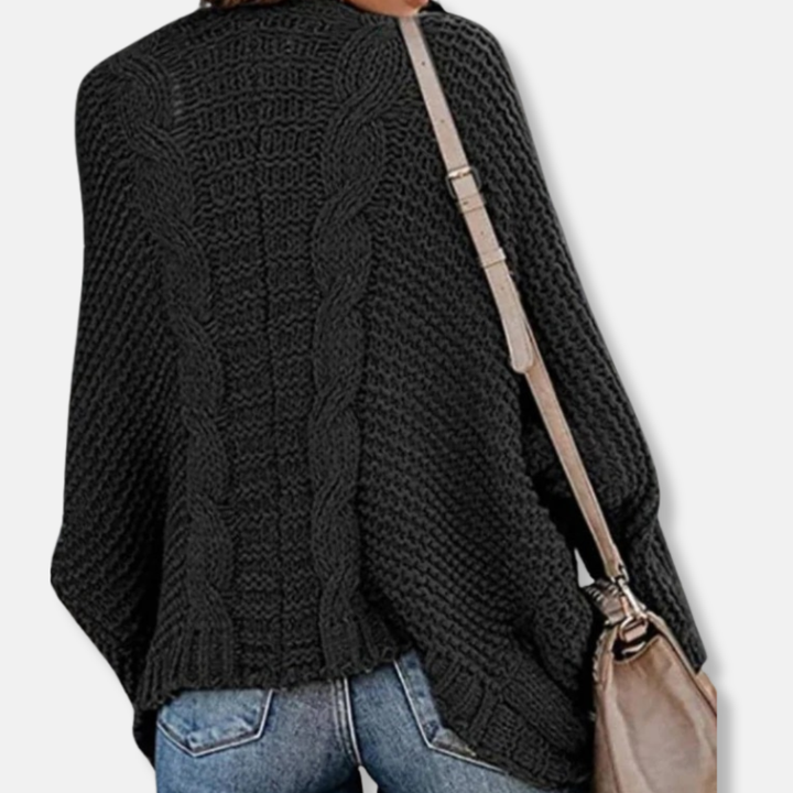 Lune London | Wool Oversized Cardigan - Ribbed Open Front Pocket Cardigan