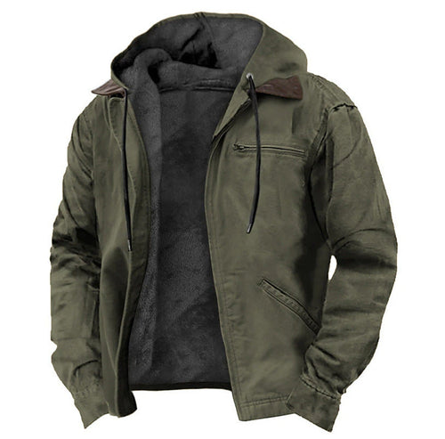 Chic Und Stil | Men's Jacket with Hood Zip Closure and Soft Fleece Lining
