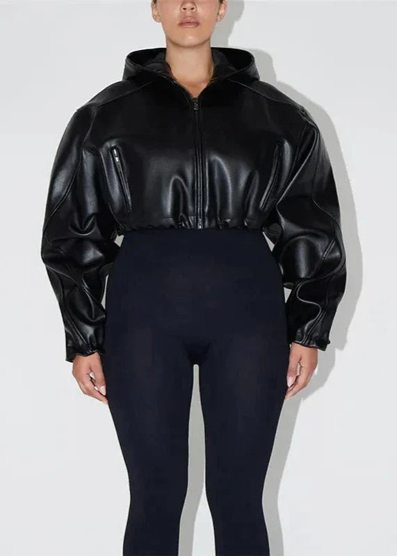 Lune London | Leather Hooded Jacket – Slim Fit Design