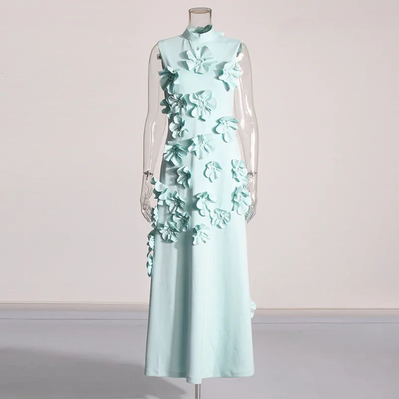 Lune London | Long Pink Dress with Flowers