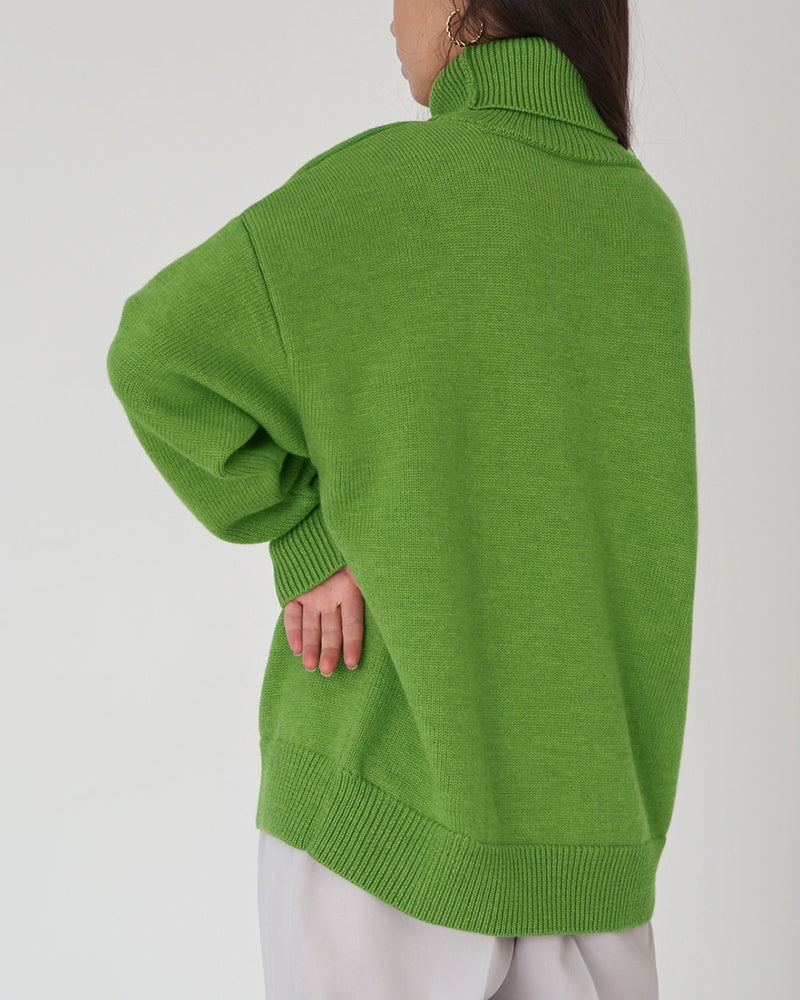 Lune London | Elegant Oversized Women's Turtleneck Sweater Made Of Cotton