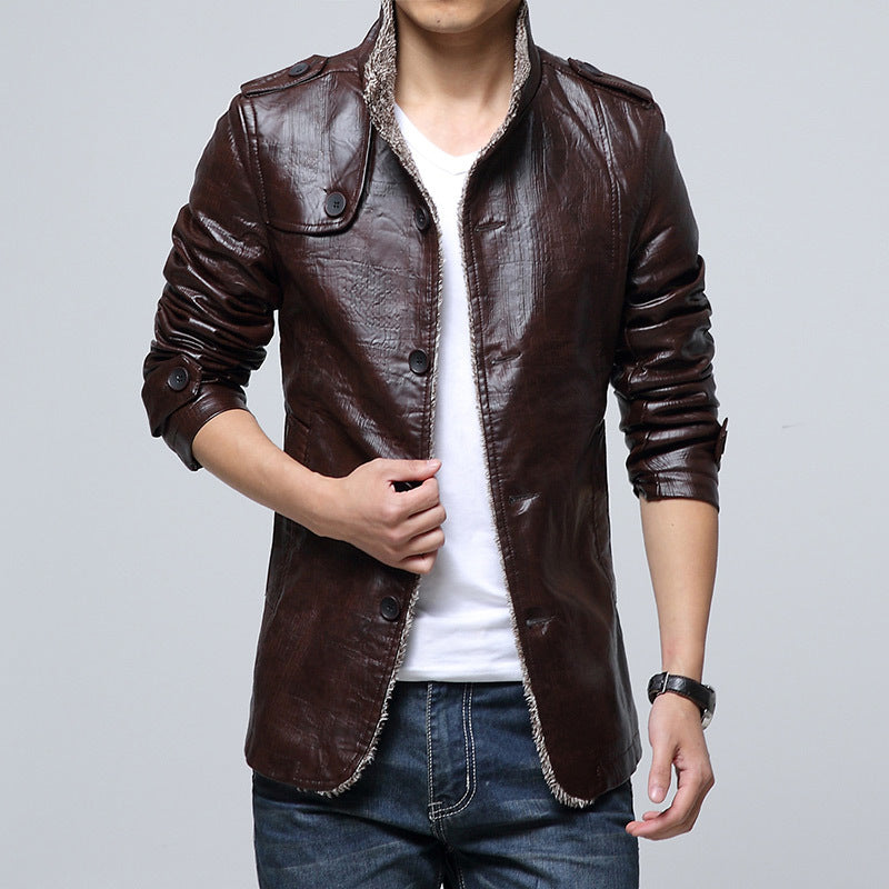 Synthetic leather jacket for men with soft lining Lune London