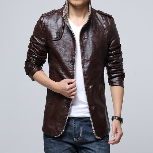 Synthetic leather jacket for men with soft lining Lune London