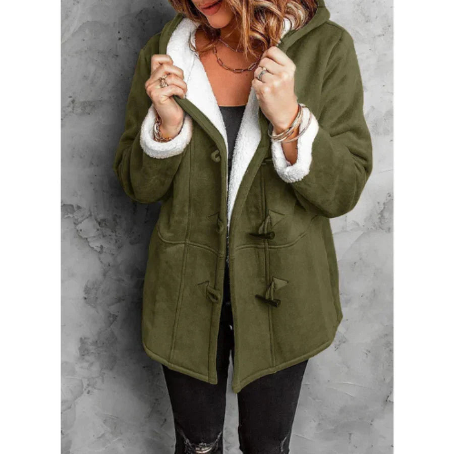Lune London | Jacket - Loose Fit - Fleece Lining - Mid-Length - Hood - Lace Closure
