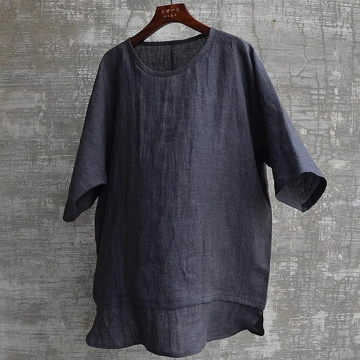 Women Relaxed Fit Linen T-Shirt Lune London