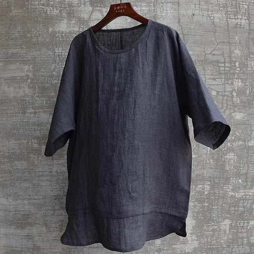 Women Relaxed Fit Linen T-Shirt Lune London