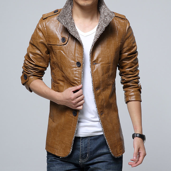 Synthetic leather jacket for men with soft lining Lune London