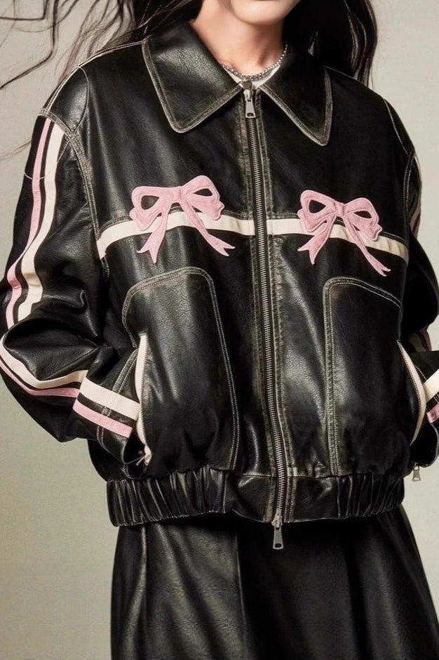 Lune London | Decor Faux Leather Biker Jacket