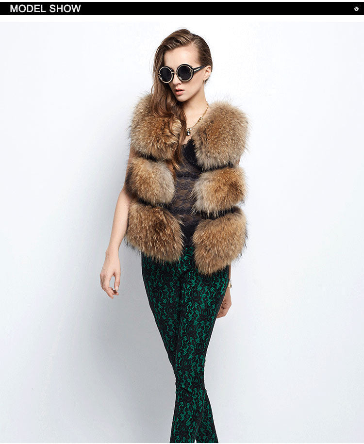 Ladies Noble faux fur vest with a trendy volume and a luxury chic finish