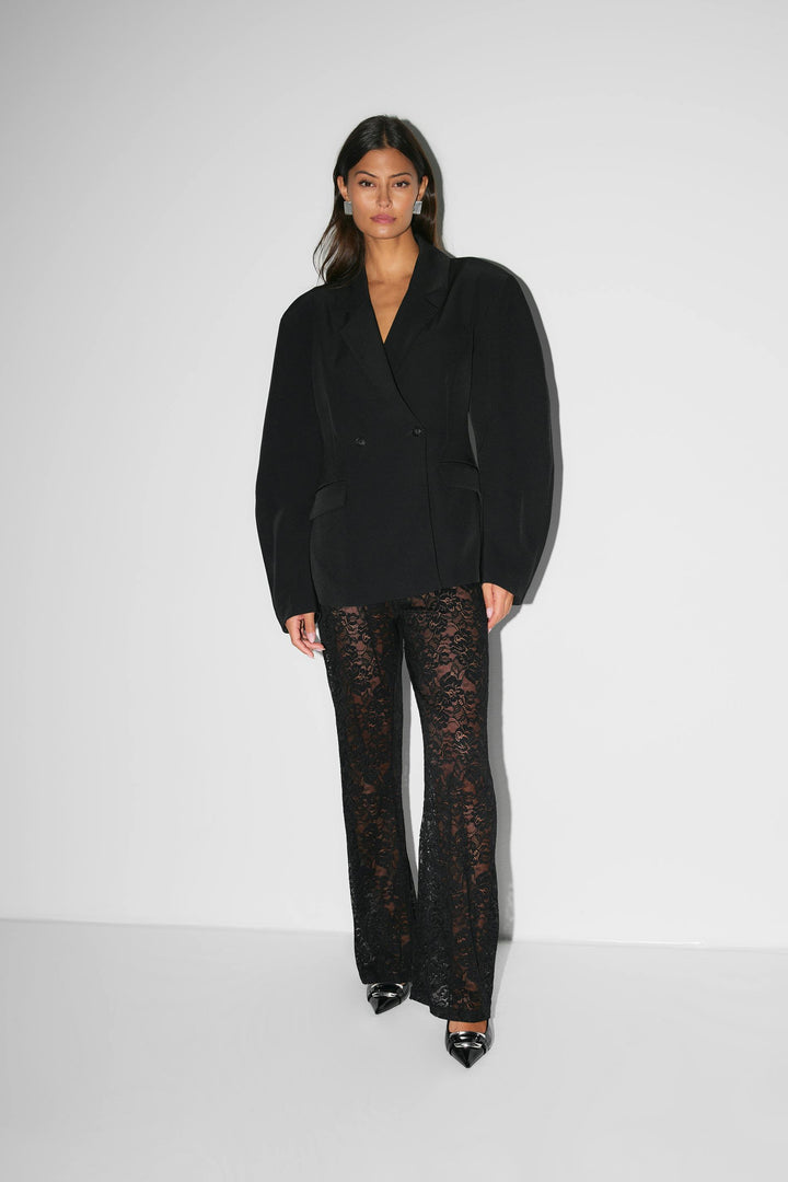 Lune London | Elegant Women's Trousers with Lace and Wide Leg