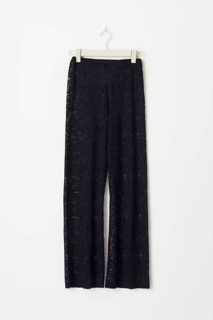 Lune London | Elegant Women's Trousers with Lace and Wide Leg