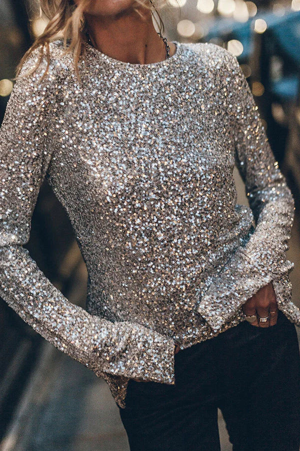 Lune London | Long Sleeve Sequin Top