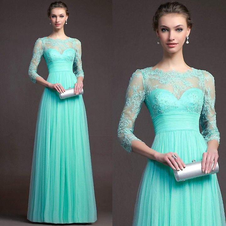 Ladies Elegant Evening Dress with Transparent Lace and Chic Skirt Lune London