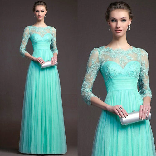 Ladies Elegant Evening Dress with Transparent Lace and Chic Skirt Lune London