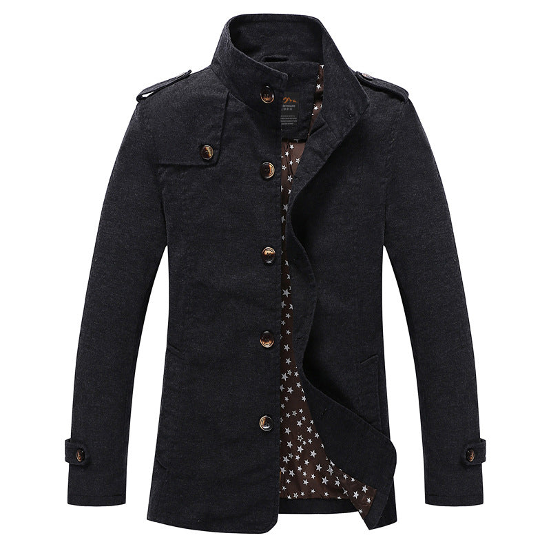 Elegant and stylish quilted jacket for men with high collar Lune London