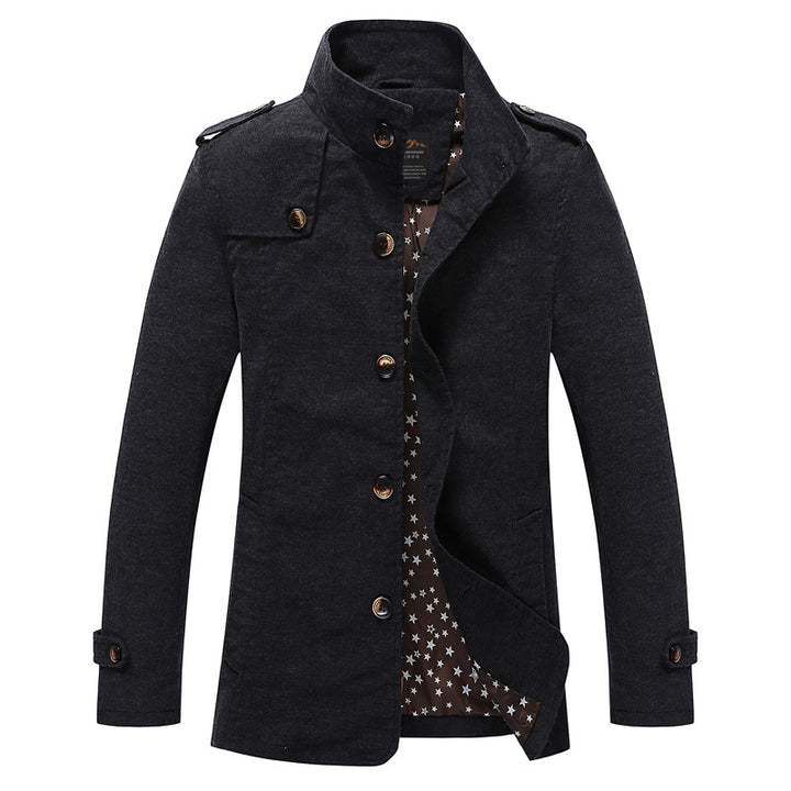 Elegant and stylish quilted jacket for men with high collar Lune London