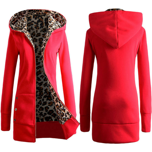 Women's hooded jacket with leopard lining Lune London