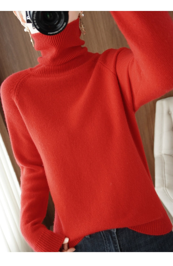 Lune London | Sweater with Roll Neck - Loose Fit - Long Sleeves