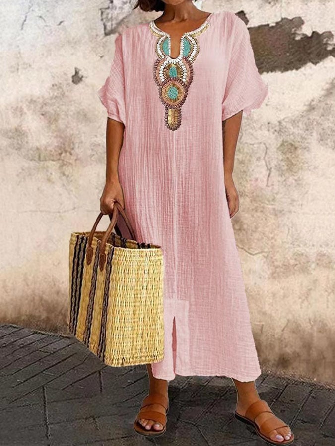 Lune London | Airy Caftan Dress with Ethnic Accent