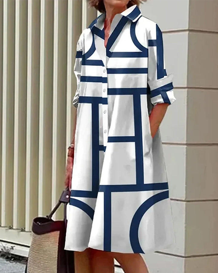 Lune London | Dress with Pockets and Geometric Print