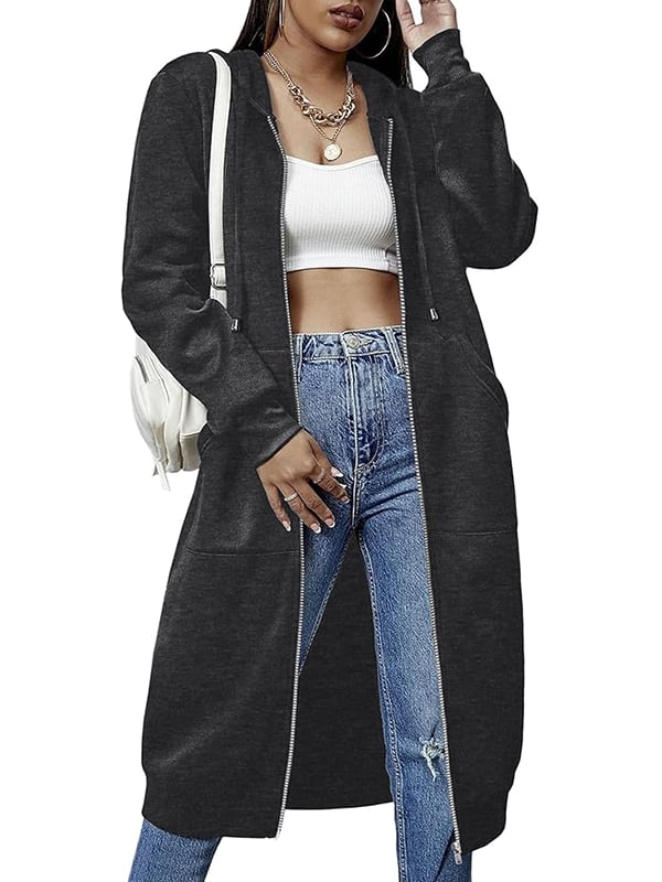Lune London | Long hooded jacket with zipper