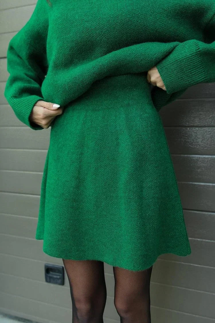 Lune London | Knitted Set - Oversized Sweater & Mini Skirt - Autumn Outfit