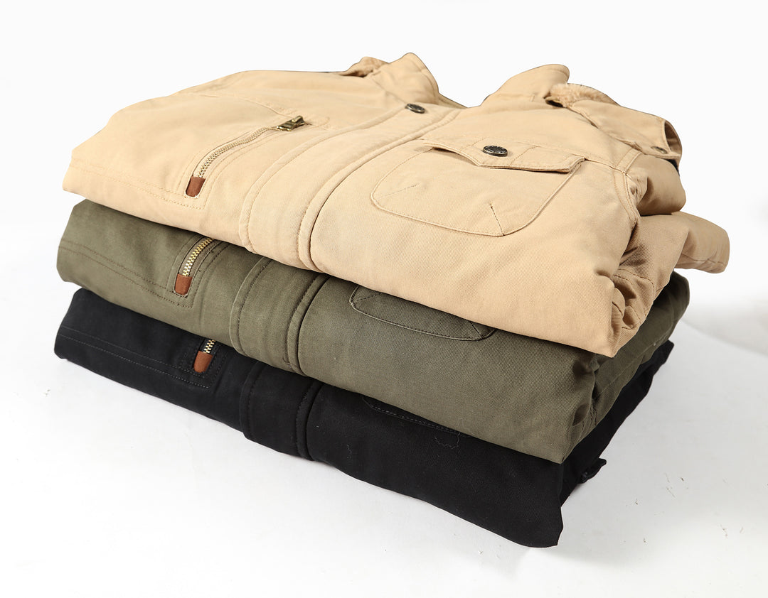 Fashion outdoor jacket for men with warm fleece lining and hood Lune London