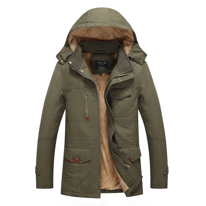 Fashion outdoor jacket for men with warm fleece lining and hood Lune London