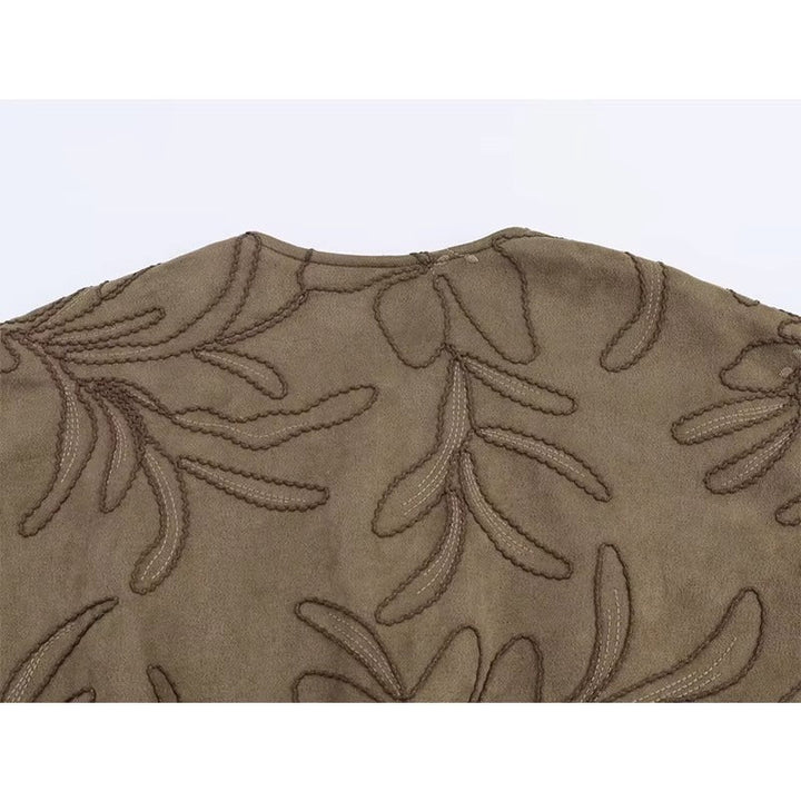 Lune London | Bomber jacket with suede texture and embroidery