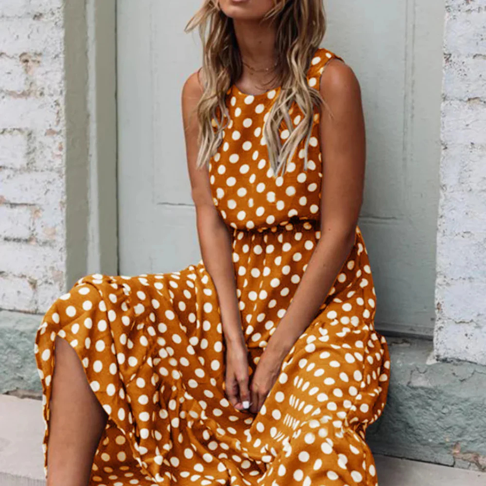 Lune London | Black Polka Dot Midi Dress for a Retro Chic Look