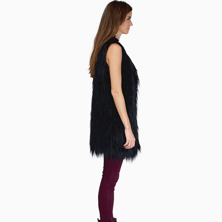 Lune London | Women's Elegant Faux Fur Vest with Side Pockets and Casual Cut