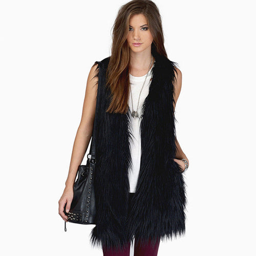 Lune London | Women's Elegant Faux Fur Vest with Side Pockets and Casual Cut