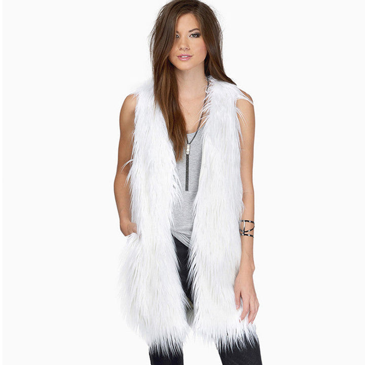 Lune London | Women's Elegant Faux Fur Vest with Side Pockets and Casual Cut