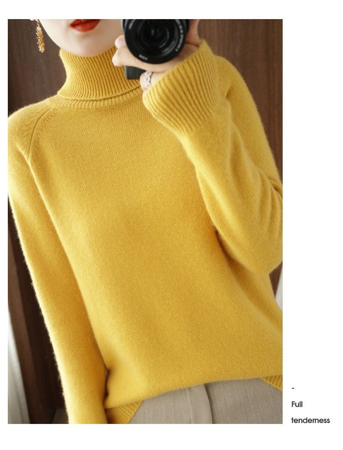 Lune London | Sweater with Roll Neck - Loose Fit - Long Sleeves