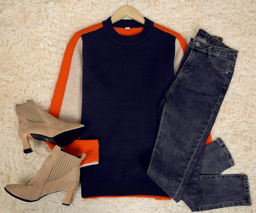 Lune London | Sweater with bicolor design and modern cut - Perfect for the office and leisure