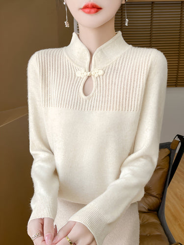 Lune London | Elegant Merino Wool Sweater In Chinese Style